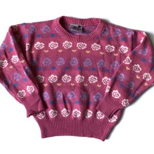 Vintage Silver Unicorn Girls Sweater